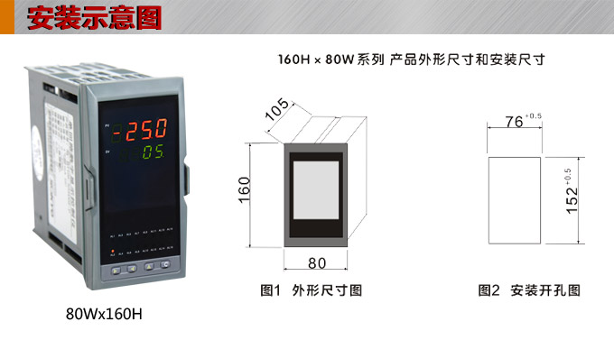 溫度巡檢儀，DFX20多回路溫度巡檢儀，多回路巡檢控制儀安裝示意圖